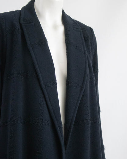 Vintage F/W 1998 Calvin Klein Collection Textured Wool Runway Coat / S