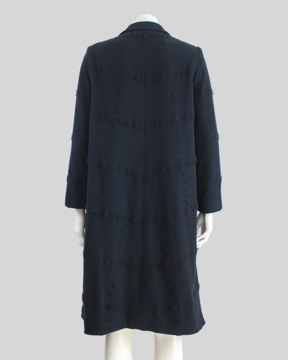 Vintage F/W 1998 Calvin Klein Collection Textured Wool Runway Coat / S