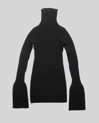 Vintage F/W 1998 Yohji Yamamoto Runway Wool Ribbed Mini Dress / M