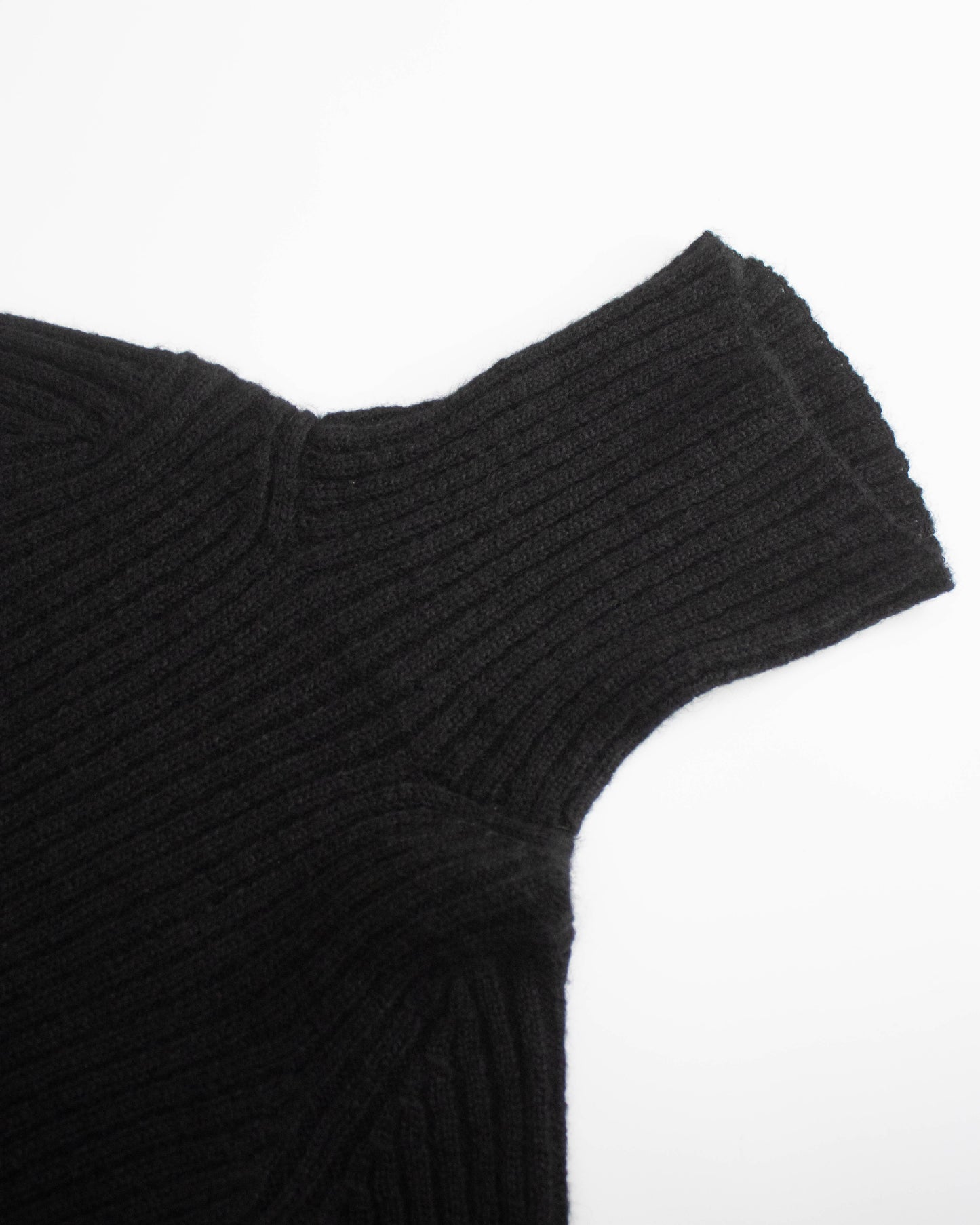 Vintage F/W 1998 Yohji Yamamoto Runway Wool Ribbed Mini Dress / M