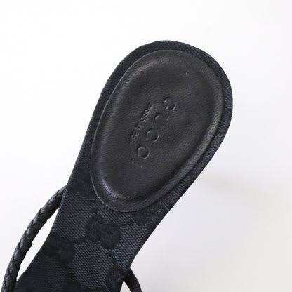 Vintage F/W 2002 Gucci by Tom Ford GG Monogram Kitten Heels Leather Rope Mules / 35 (US 5)