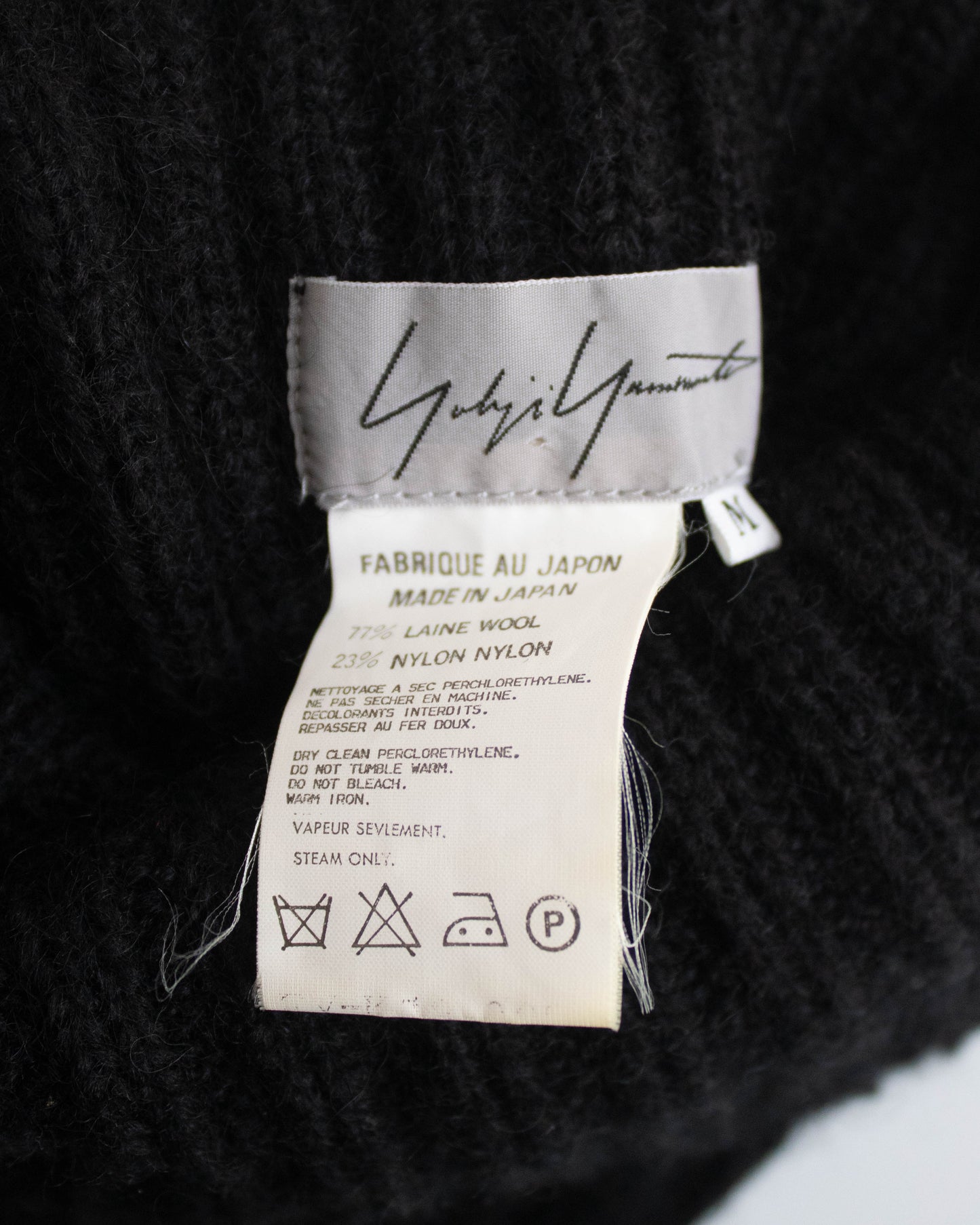 Vintage F/W 1998 Yohji Yamamoto Runway Wool Ribbed Mini Dress / M