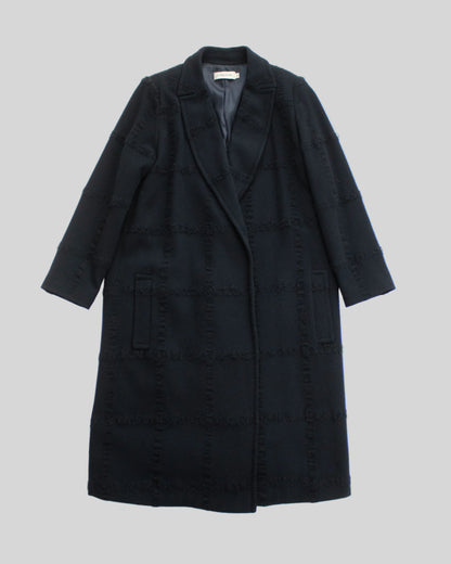 Vintage F/W 1998 Calvin Klein Collection Textured Wool Runway Coat / S