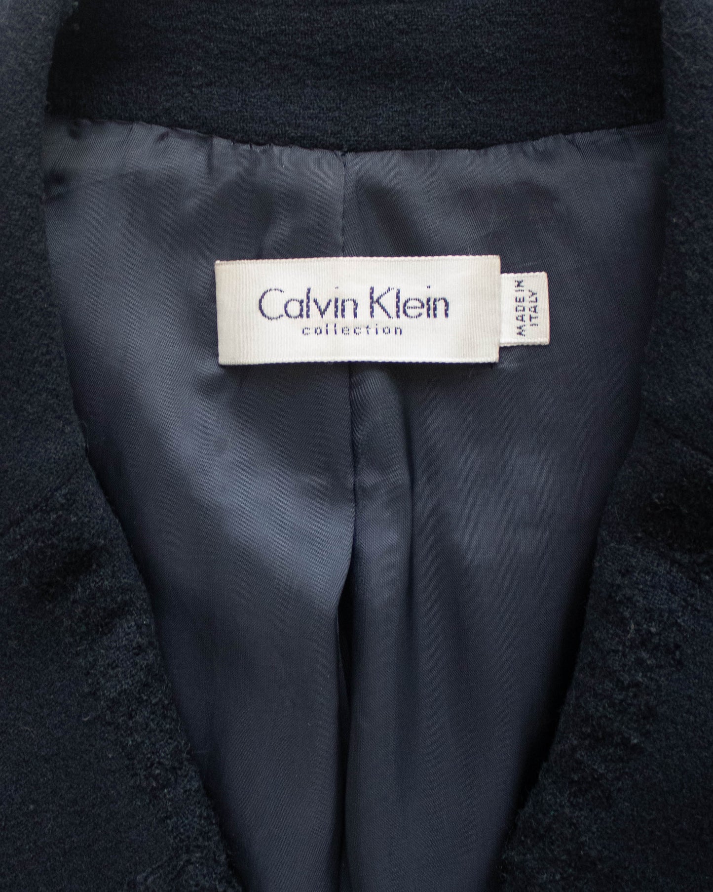 Vintage F/W 1998 Calvin Klein Collection Textured Wool Runway Coat / S