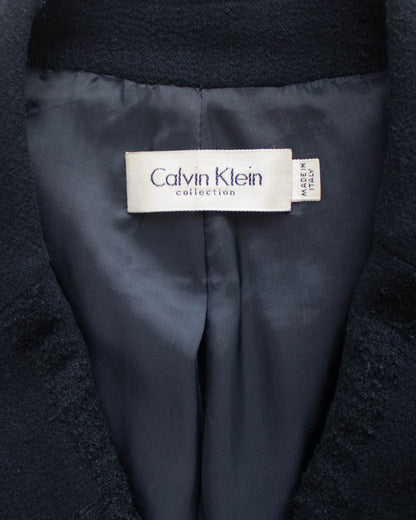 Vintage F/W 1998 Calvin Klein Collection Textured Wool Runway Coat / S
