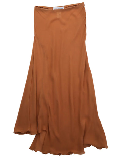 Vintage 1990s Anna Molinari Blumarine Long Sheer Asymmetric Ruffled Skirt / IT 42 (S)