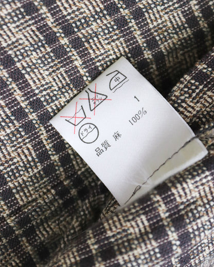 Vintage S/S 1994 Calvin Klein Collection Beige Plaid Runway Blazer Jacket / S