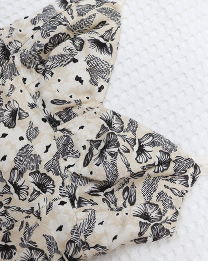 Vintage S/S 1997 Dolce&Gabbana Ivory Floral Print Linen Dress / IT 42 (S)