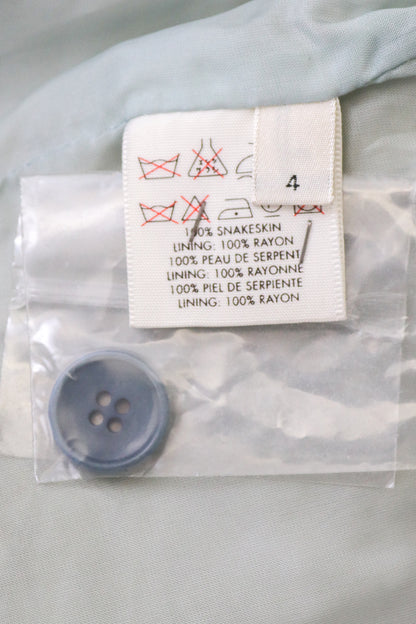 Vintage S/S 2000 Calvin Klein Collection Blue Python Leather Snakeskin Coat / S