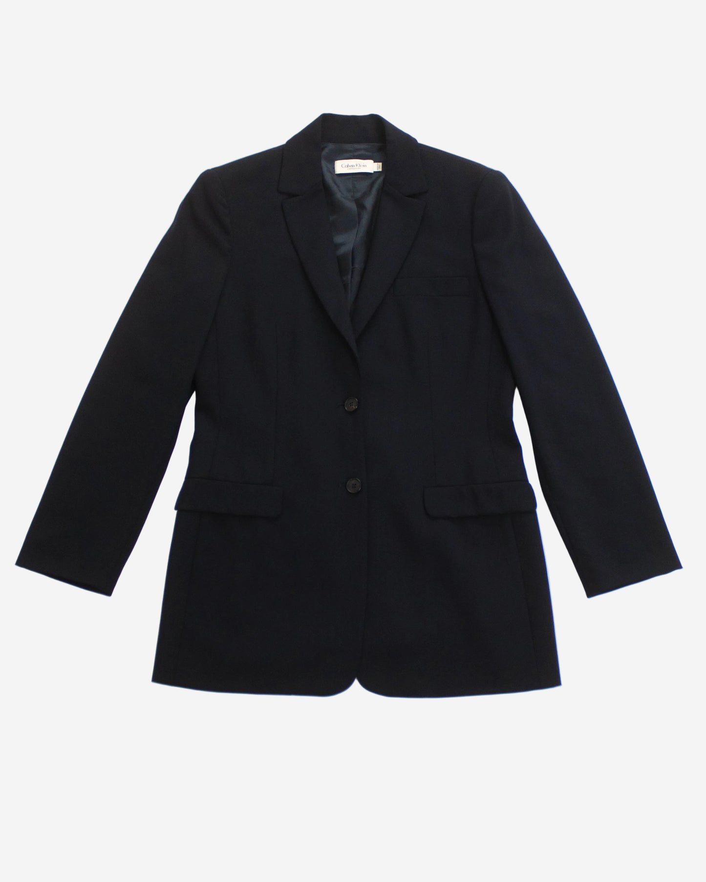 Vintage Calvin Klein Collection Navy Wool Blazer / S-M (8)