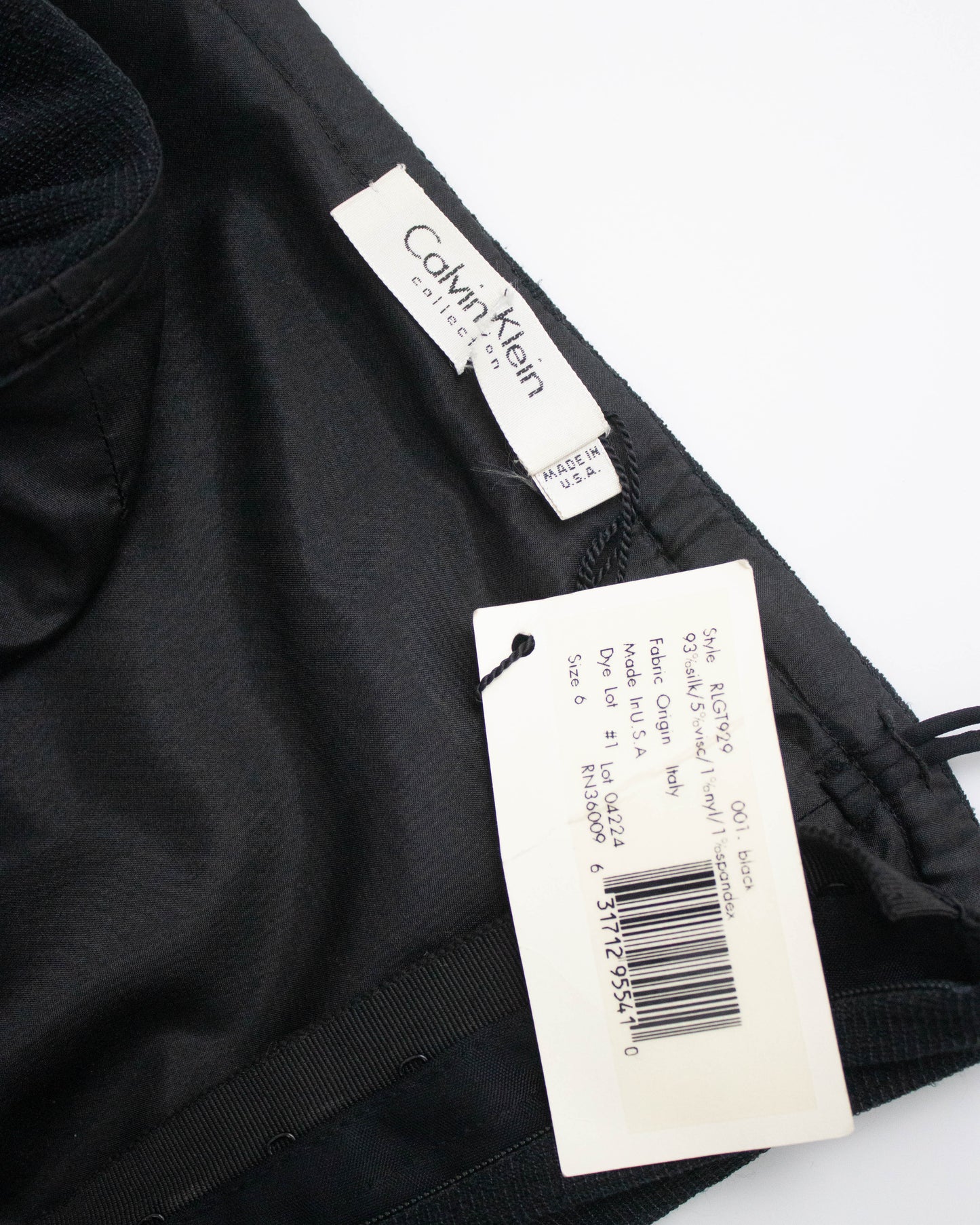 Vintage F/W 1998 Calvin Klein Collection Black Silk Strapless Gown / 6 (S)