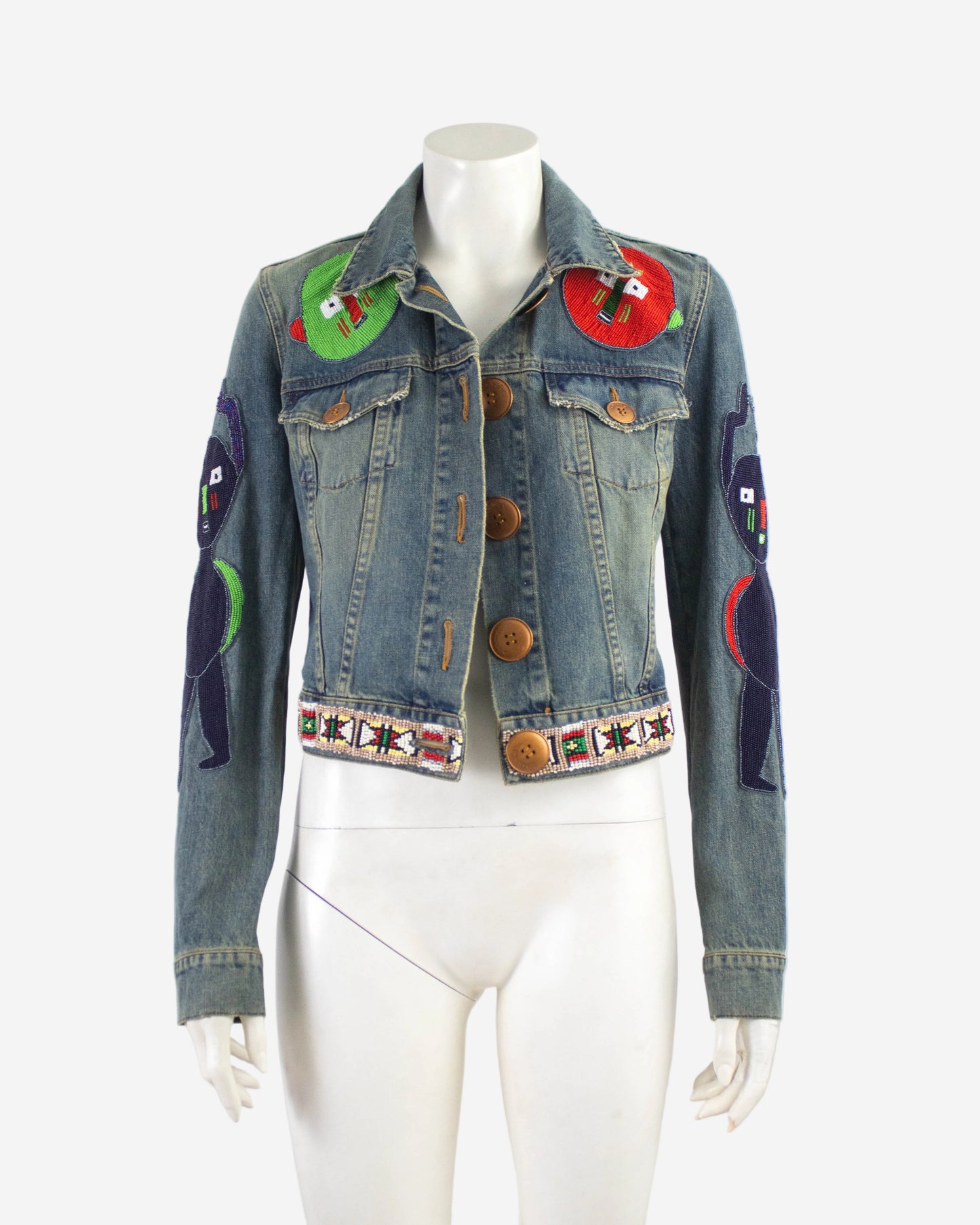 Vintage Voyage S/S 2003 Denim Beaded Jacket / XS-S