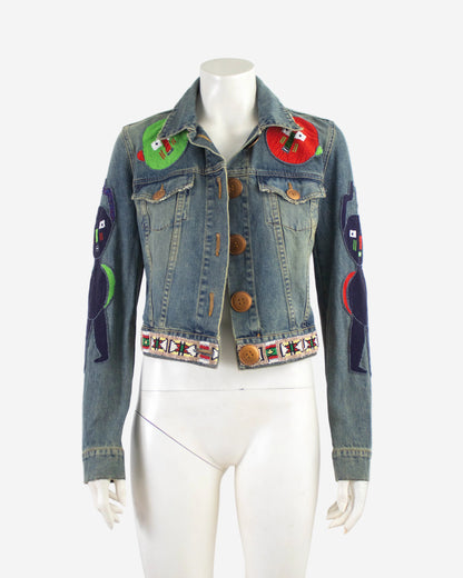 Vintage Voyage S/S 2003 Denim Beaded Jacket / XS-S