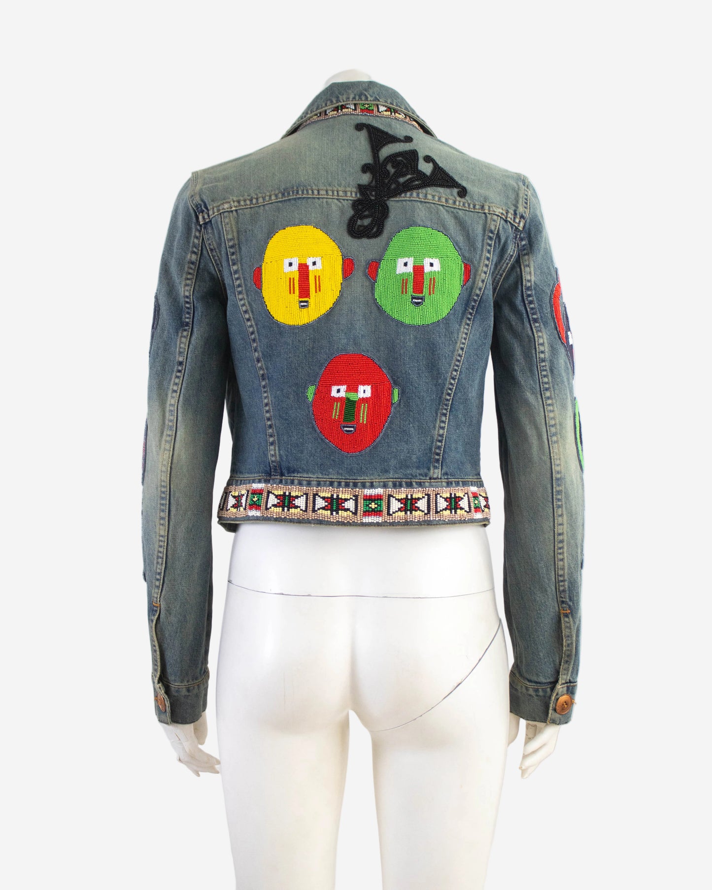 Vintage Voyage S/S 2003 Denim Beaded Jacket / XS-S
