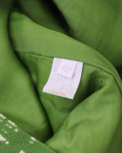 Vintage S/S 1996 Prada 'Ugly Chic' Green Tweed Print Empire Waist Dress / IT 42 (S)