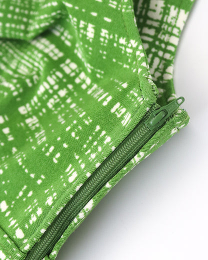 Vintage S/S 1996 Prada 'Ugly Chic' Green Tweed Print Empire Waist Dress / IT 42 (S)