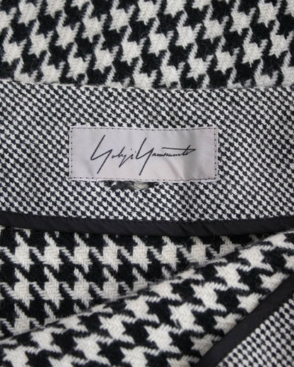 Vintage F/W 2003 Yohji Yamamoto Wool Houndstooth Long Runway Skirt / XS-S