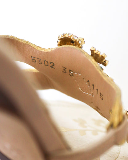 Vintage Vicini Giuseppe Zanotti Bejeweled Turtle Mule Heels / 35 (US 5)