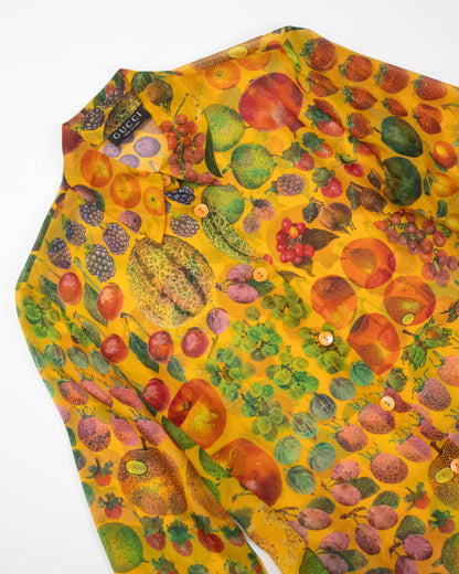 Vintage S/S 1996 Gucci by Tom Ford Fruit Print Silk Blouse / IT 42 (S-M)