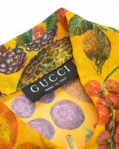 Vintage S/S 1996 Gucci by Tom Ford Fruit Print Silk Blouse / IT 42 (S-M)