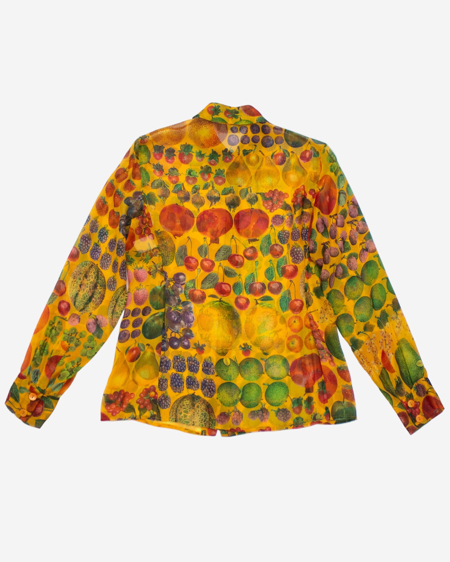 Vintage S/S 1996 Gucci by Tom Ford Fruit Print Silk Blouse / IT 42 (S-M)
