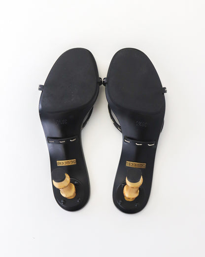 Vintage S/S 2002 Gucci by Tom Ford Black Bamboo Heel Mules / 36.5 (US 6.5)