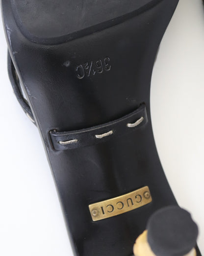 Vintage S/S 2002 Gucci by Tom Ford Black Bamboo Heel Mules / 36.5 (US 6.5)