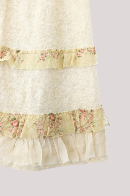 Vintage S/S 2003 Ralph Lauren Collection Purple Label Silk Cashmere Dress Floral Wallpaper Print / S-M