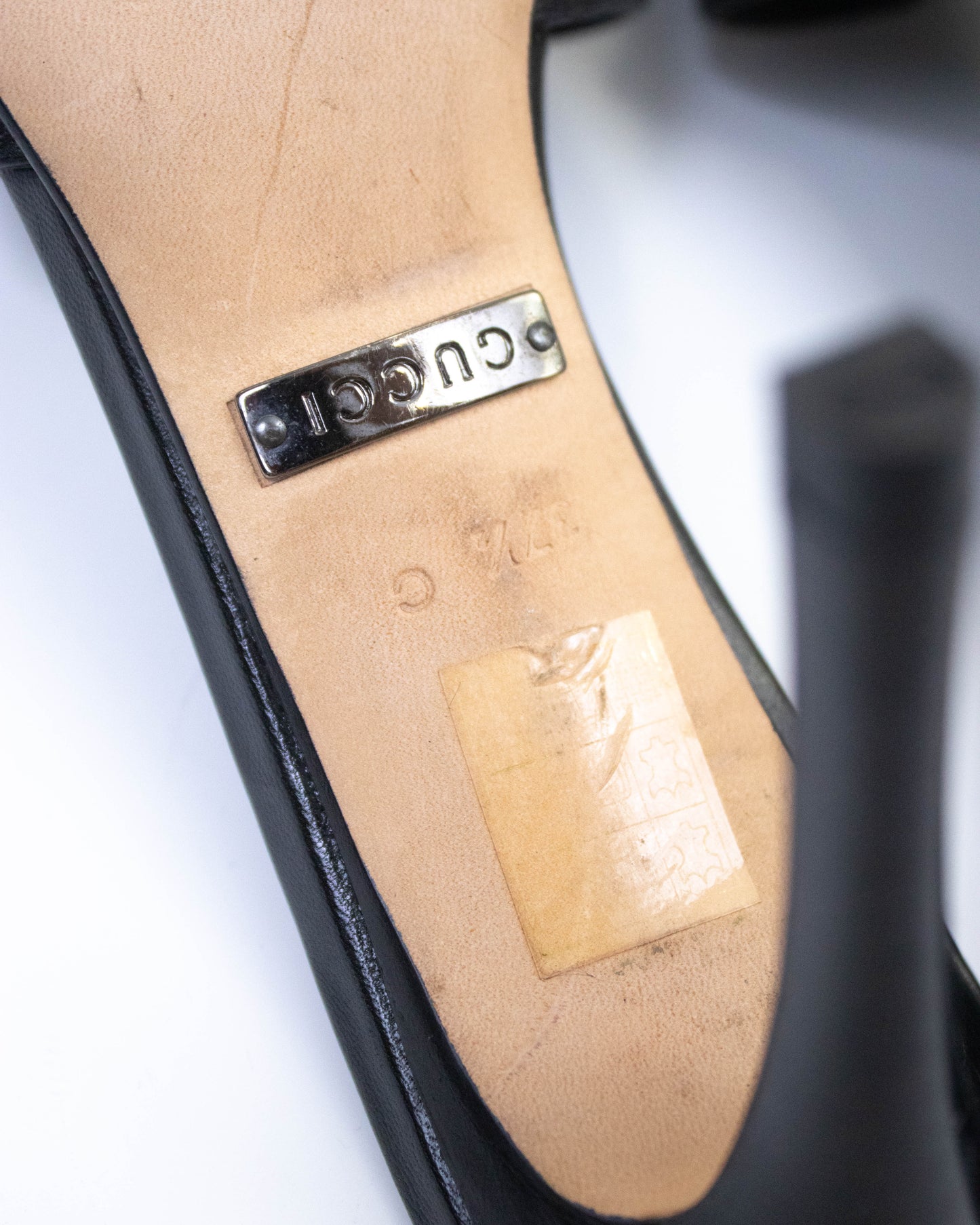 Vintage Gucci Black Monogram Canvas Mules Bow Detail / 37.5 (US 7.5)