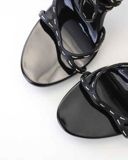 Vintage S/S 2002 Gucci by Tom Ford Iconic Ankle Wrap Lace Up Bamboo Heels / 36 (US 6)