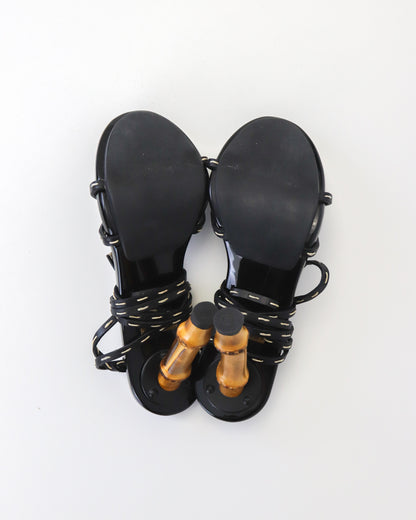 Vintage S/S 2002 Gucci by Tom Ford Iconic Ankle Wrap Lace Up Bamboo Heels / 36 (US 6)