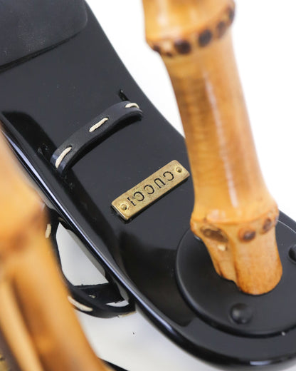 Vintage S/S 2002 Gucci by Tom Ford Iconic Ankle Wrap Lace Up Bamboo Heels / 36 (US 6)