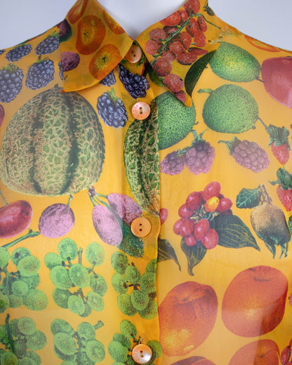 Vintage S/S 1996 Gucci by Tom Ford Fruit Print Silk Blouse / IT 42 (S-M)
