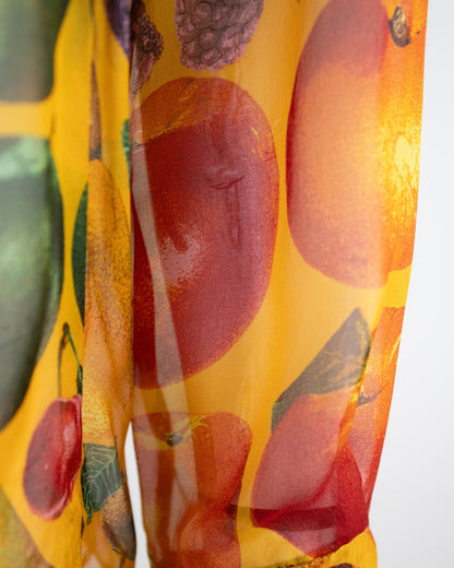 Vintage S/S 1996 Gucci by Tom Ford Fruit Print Silk Blouse / IT 42 (S-M)