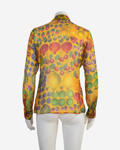 Vintage S/S 1996 Gucci by Tom Ford Fruit Print Silk Blouse / IT 42 (S-M)