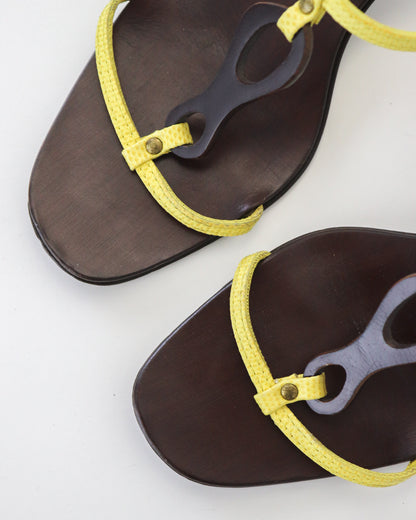 Vintage Gucci by Tom Ford Reptile Leather Kitten Heel Mules Horsebit Detail / 37.5 (US 7.5)