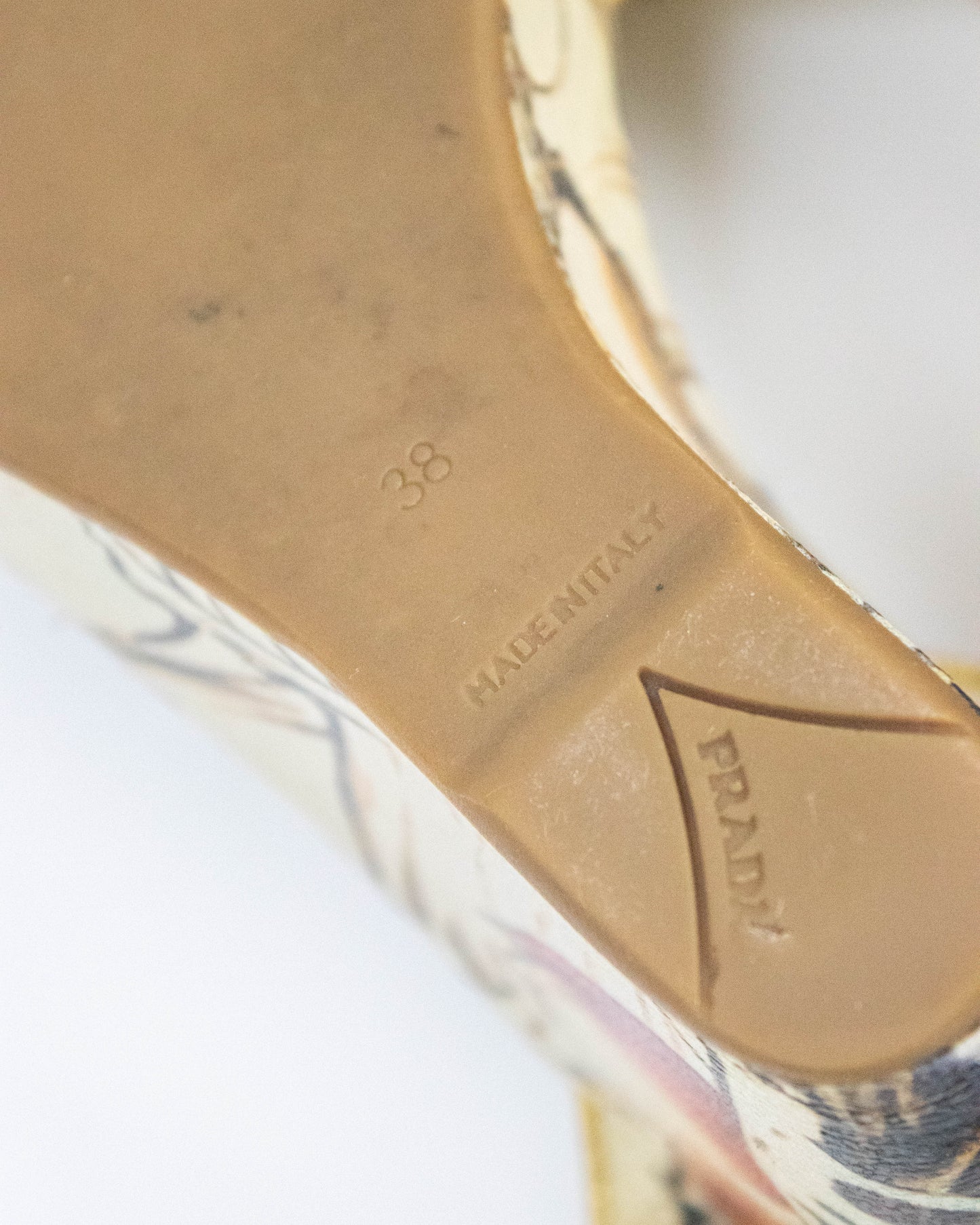 Vintage S/S 2008 Prada Fairy Collection Cervo Lux Wedge Heels / 38 (US 8)