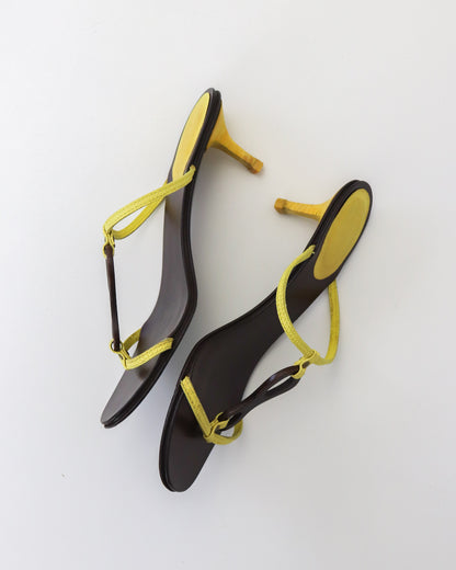 Vintage Gucci by Tom Ford Reptile Leather Kitten Heel Mules Horsebit Detail / 37.5 (US 7.5)