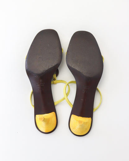 Vintage Gucci by Tom Ford Reptile Leather Kitten Heel Mules Horsebit Detail / 37.5 (US 7.5)