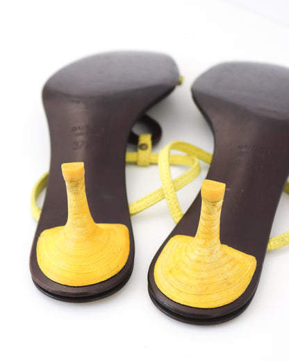 Vintage Gucci by Tom Ford Reptile Leather Kitten Heel Mules Horsebit Detail / 37.5 (US 7.5)