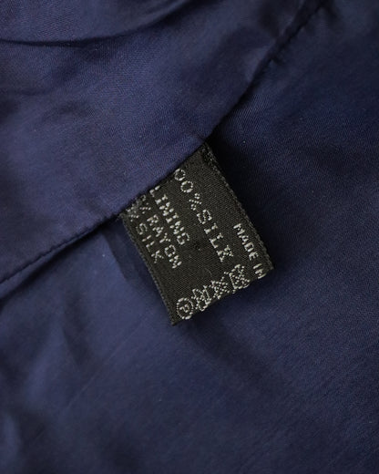 Vintage S/S 1997 Prada Blue Silk Jacquard Bamboo Chinoiserie Runway Blouse / IT 40 (XS)