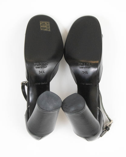 Vintage Prada Black T-strap Mary Jane 'Legally Blonde' Heels / 34.5 (US 4.5)