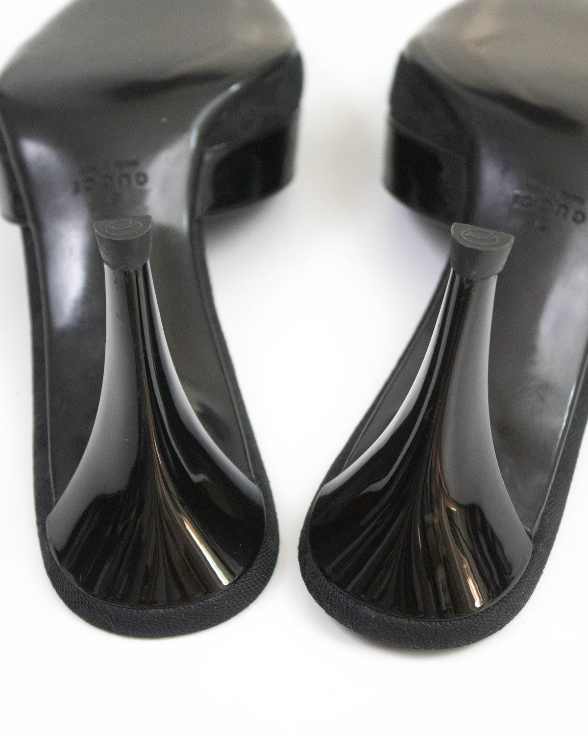 Vintage Gucci Black Monogram Canvas Mule Heels / 38.5 (US 8.5)