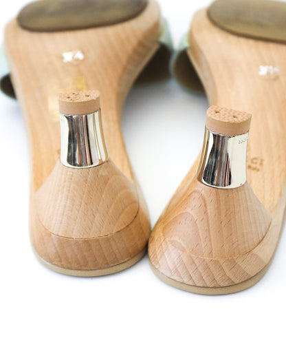 Vintage 2000s Gucci Blue GG Monogram Canvas Clog Mules / 36.5 (US 6.5)