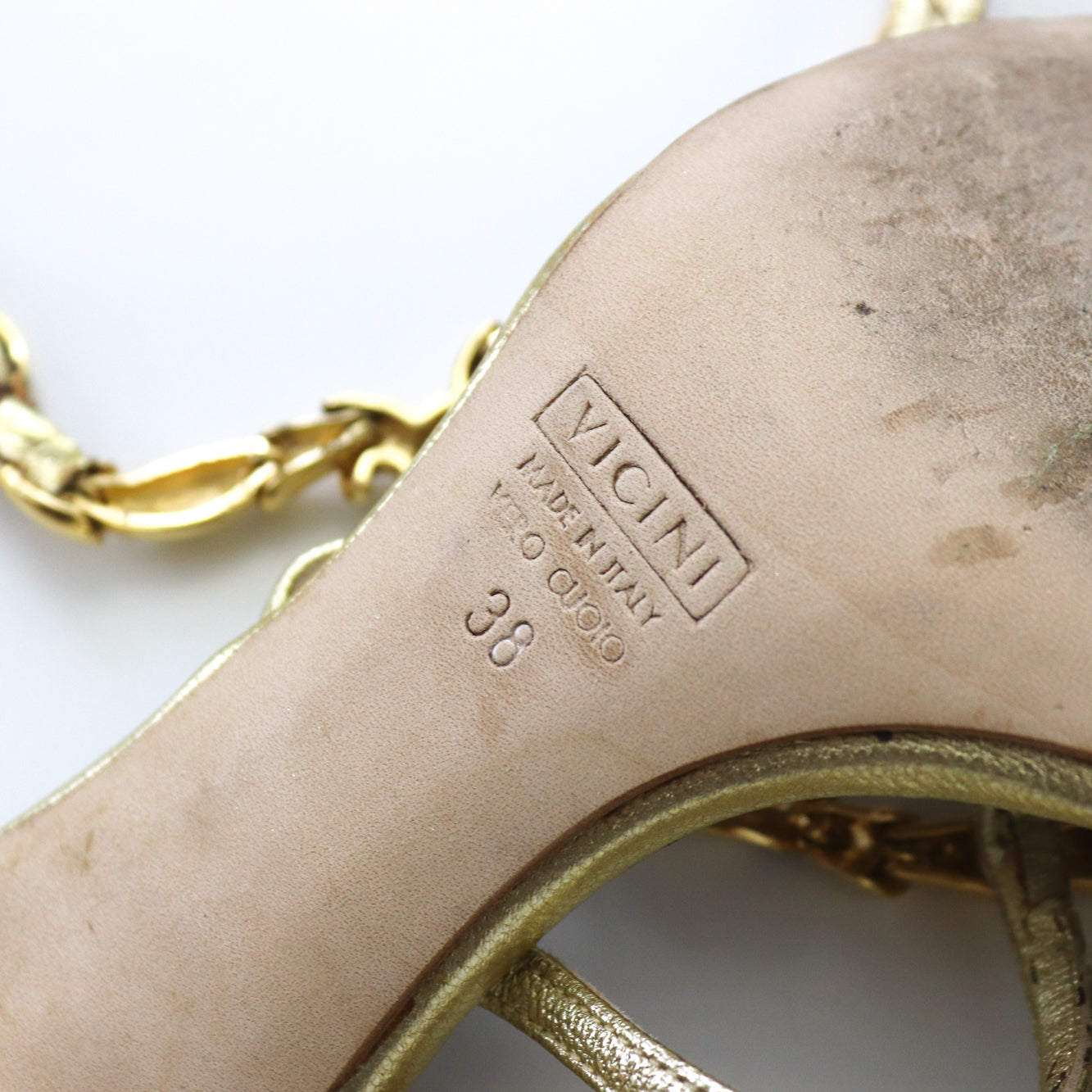 Vintage Vicini Giuseppe Zanotti Gold Scoprion Python Leather Lace Up Heels / 38 (US 8)