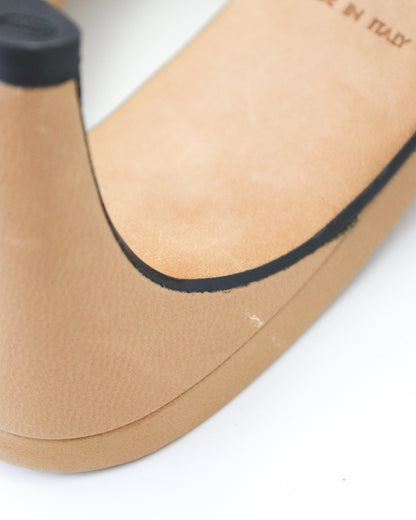 Vintage 2000s Chanel Tan Black CC Logo Kitten Heel Mules / 36 (US 6)