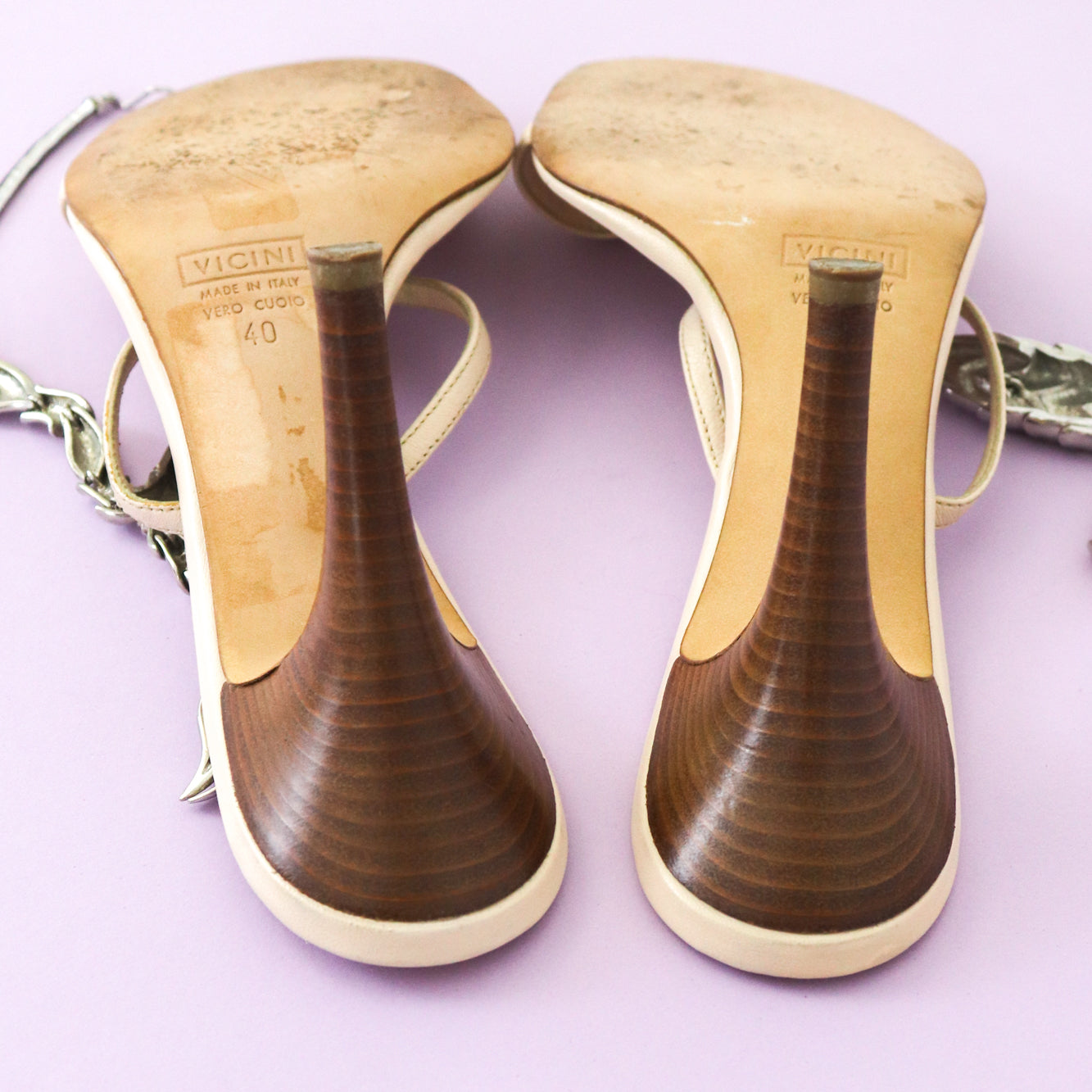 Vintage Vicini Giuseppe Zanotti Leather Sandals Scorpion Charm Heels Mules / 40 (US 10)