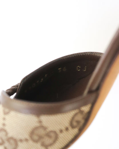 Vintage 2000s Gucci Classic GG Monogram Kitten Heel Mules / 36 (US 6)