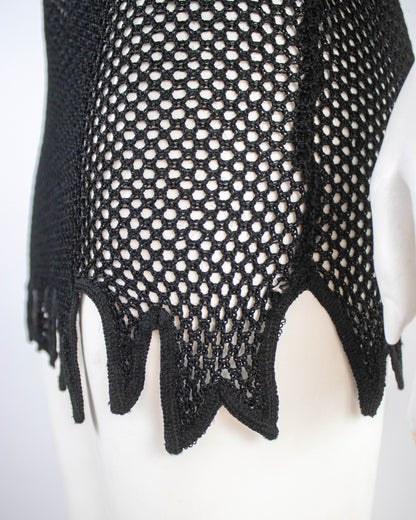 Vintage S/S 1994 Rifat Ozbek Runway Spiky Mesh Mini Dress / S