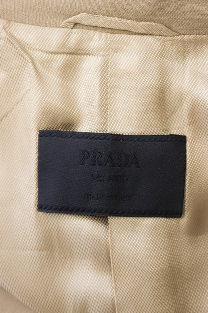 Vintage F/W 1996 Prada Wool Angora Blend Tan Beige Runway Coat / IT 46 (M-L)